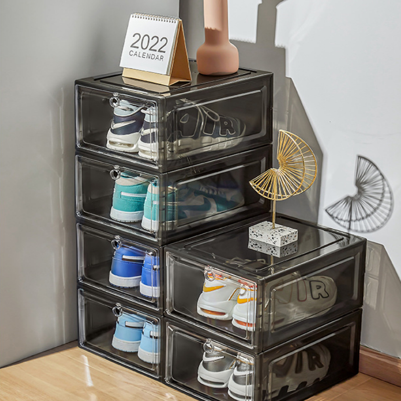 Manila Ship Shoe Box Storag Organizer Hard Plastic Shoe Rack Portable