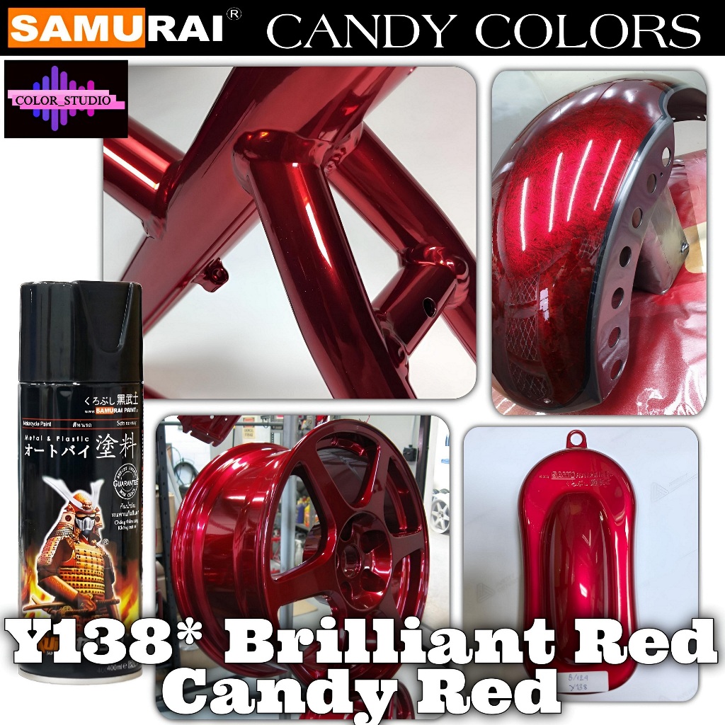 SAMURAI SPRAY PAINT Y138* Brilliant Red Yamaha / Candy Red Candy Colors ...