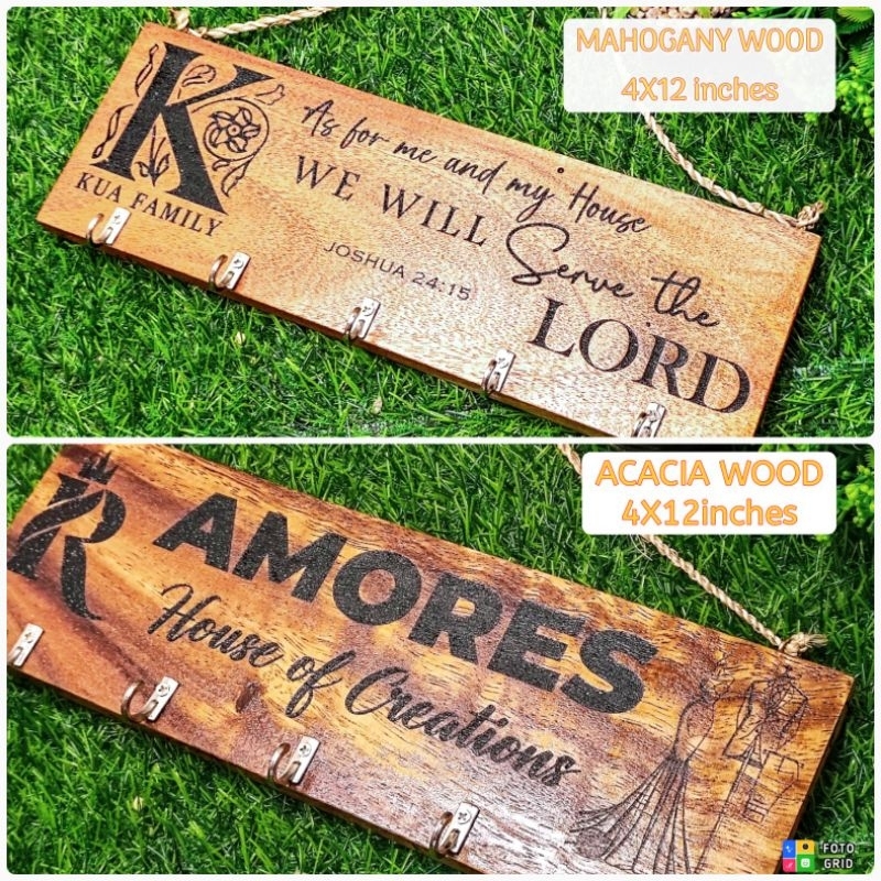 HANGING WOODEN KEY HOLDER| WOODEN KEYCHAIN RACK | MAHOGANY / ACACIA ...