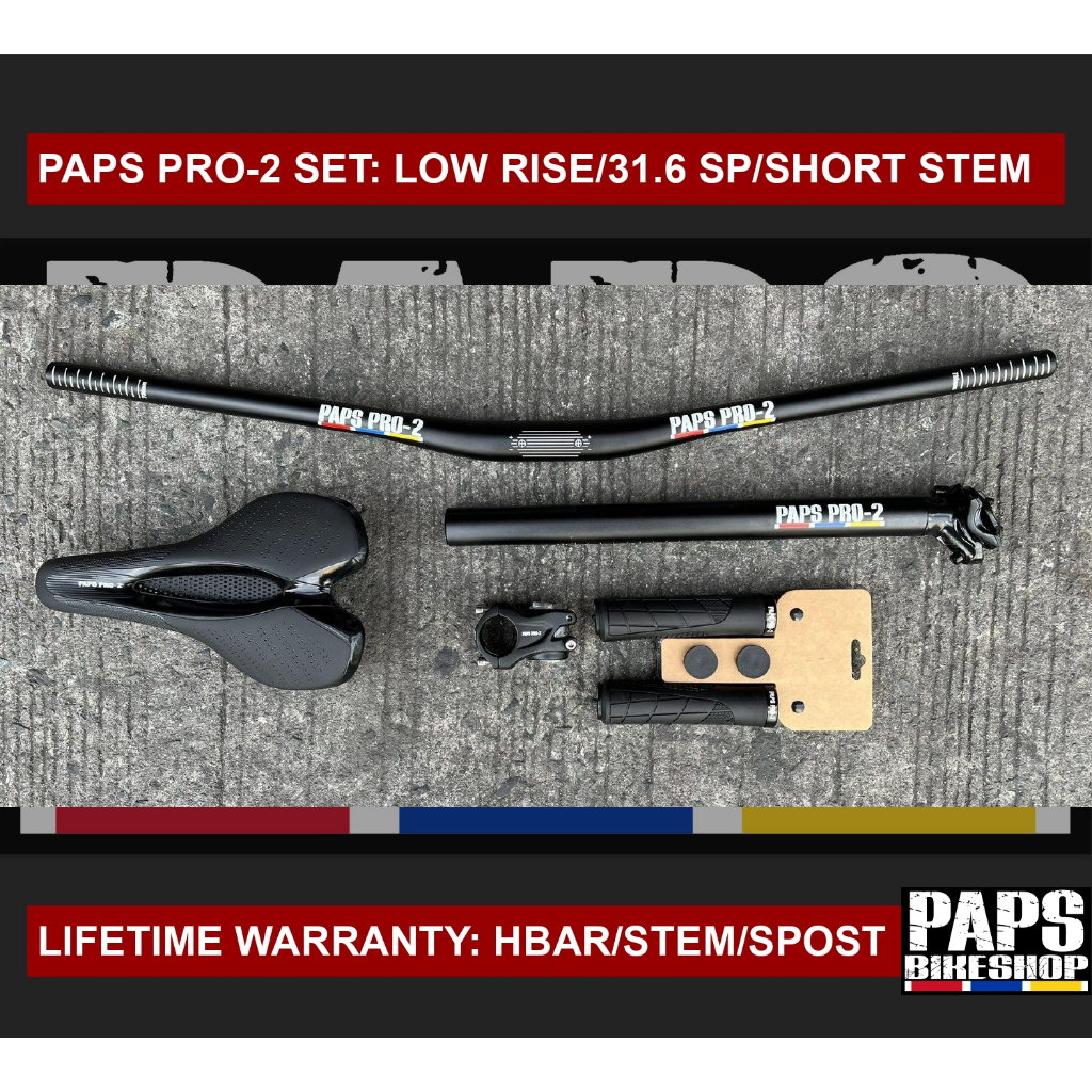 PAPS PRO-2 SET - SEAT POST / STEM / HANDLE BAR / SADDLE / HAND GRIP ...