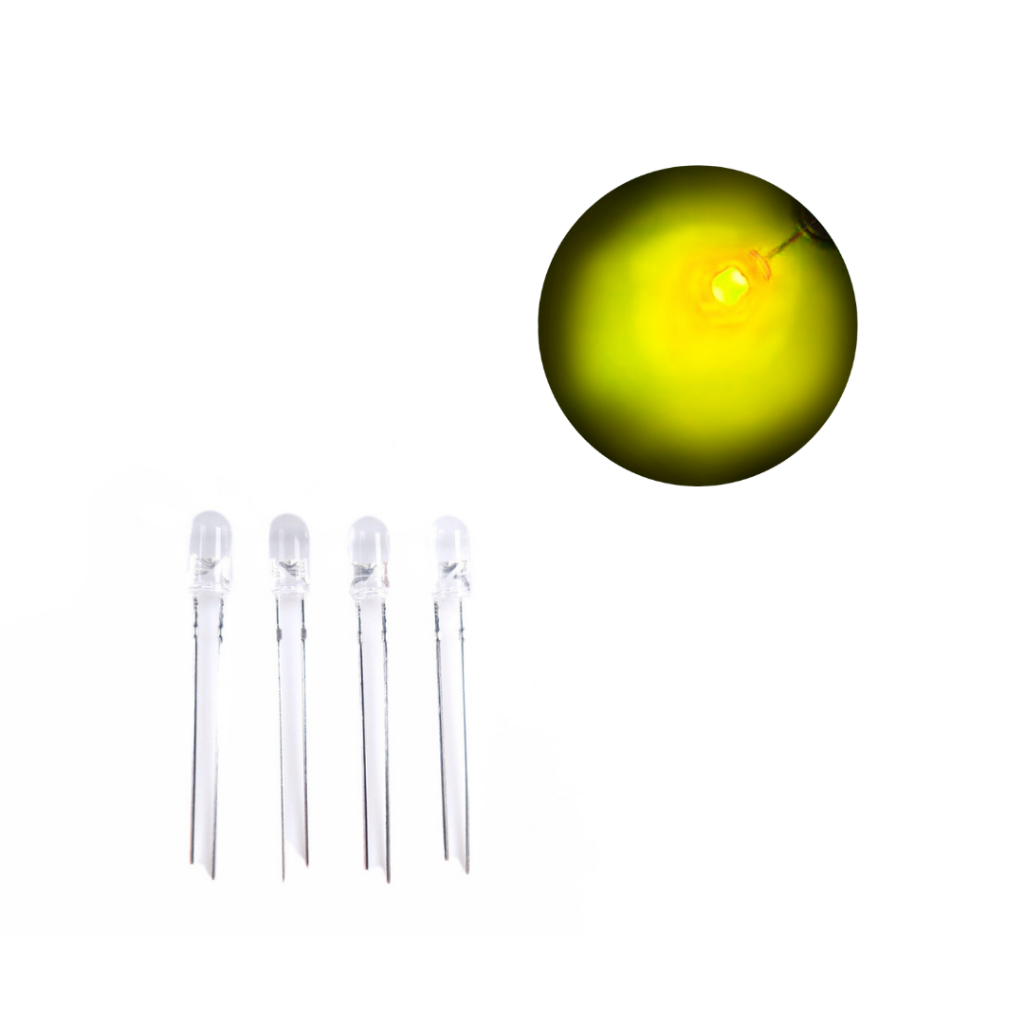 4pcs 5mm Led Yellow lights 5mm white Light Emitting Diode 3V DC for pcb ...