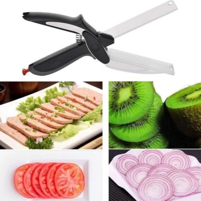 Kitchen Vagetable Clever Cutter 2 in 1 Scissors Multi-purpose Clever ...