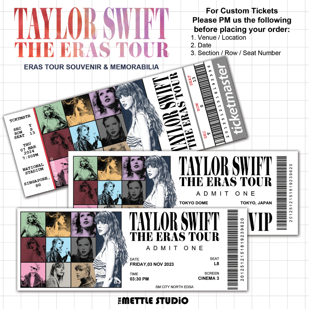 Fan Made Taylor Swift The Eras Tour Faux Ticket Concert Film Album