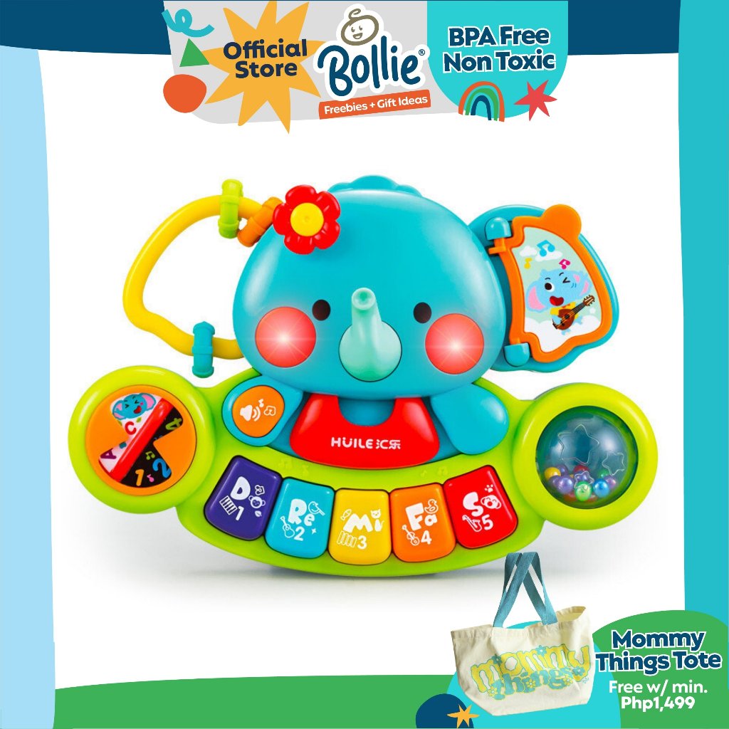 Bollie Baby Elephant Piano Educational Musical Toy for Babies | Shopee ...