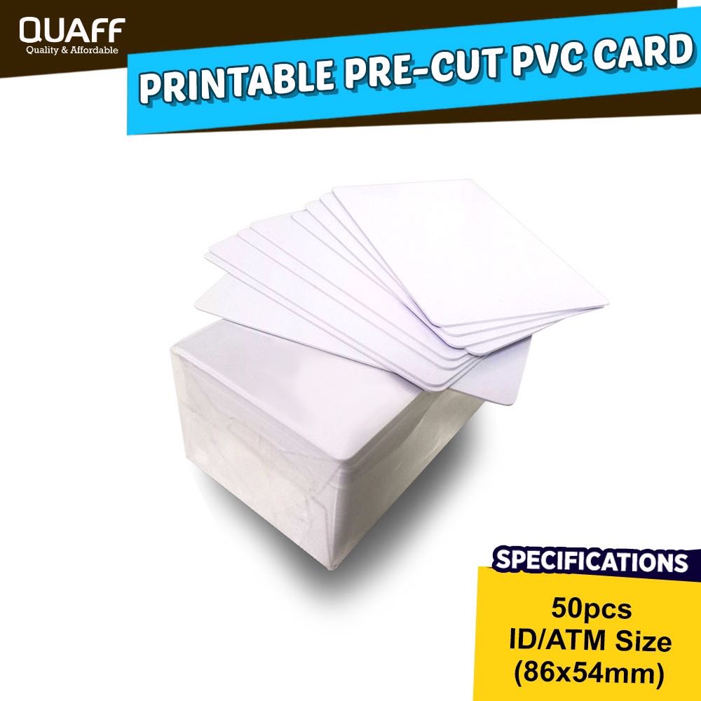 QUAFF Printable PVC Pre-Cut Cards for Direct Printing Using Dye Ink ...