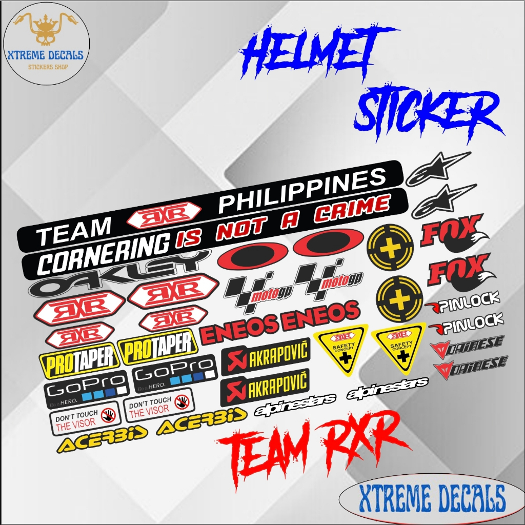 Helmet Visor Sticker Printed and Laminated Waterproof | Shopee Philippines