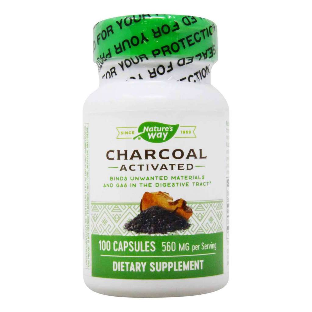 Nature's Way Activated Charcoal 560mg - 100 Capsules 