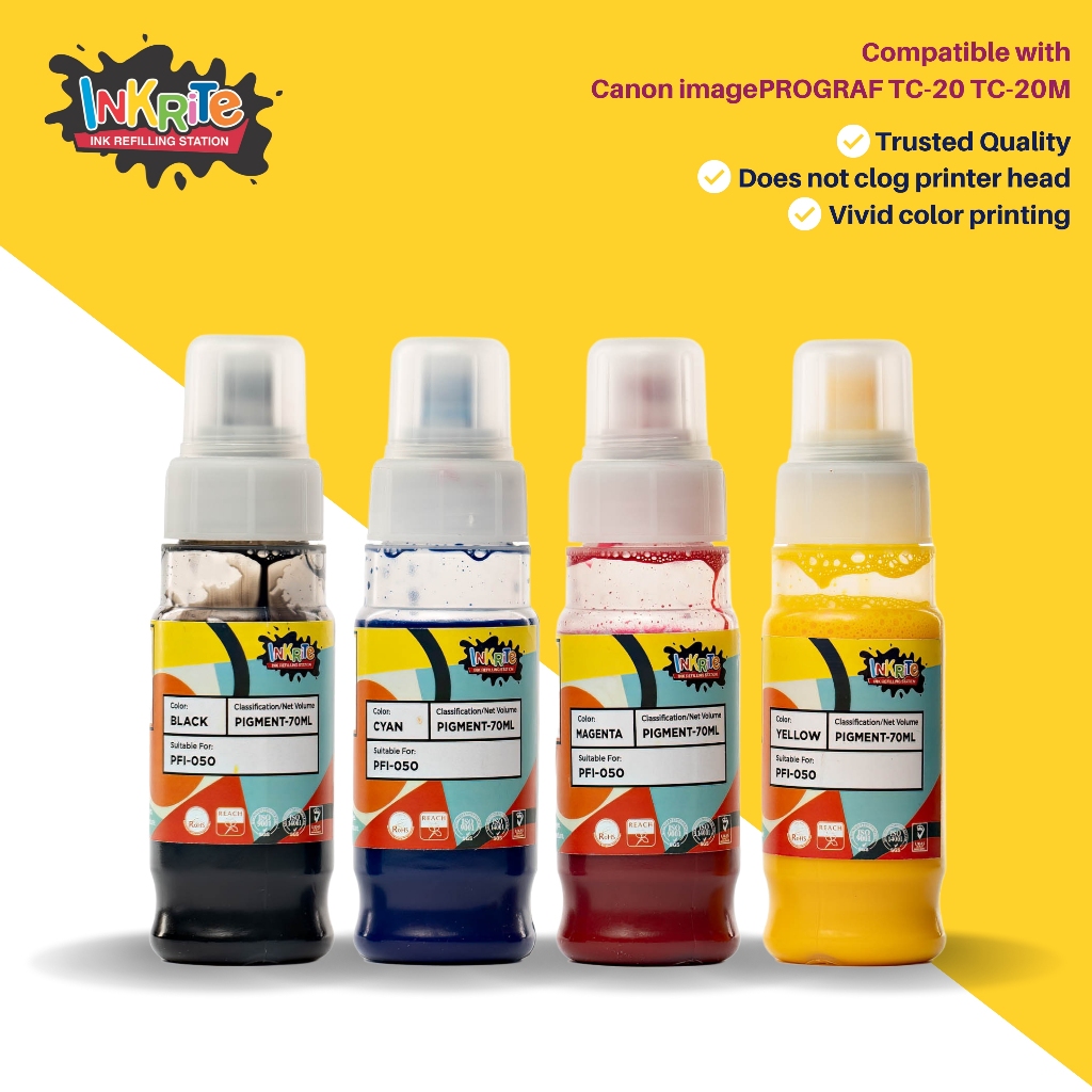 Inkrite Pigment Ink for Canon PFI-050 imagePROGRAF TC-20 TC-20M ...