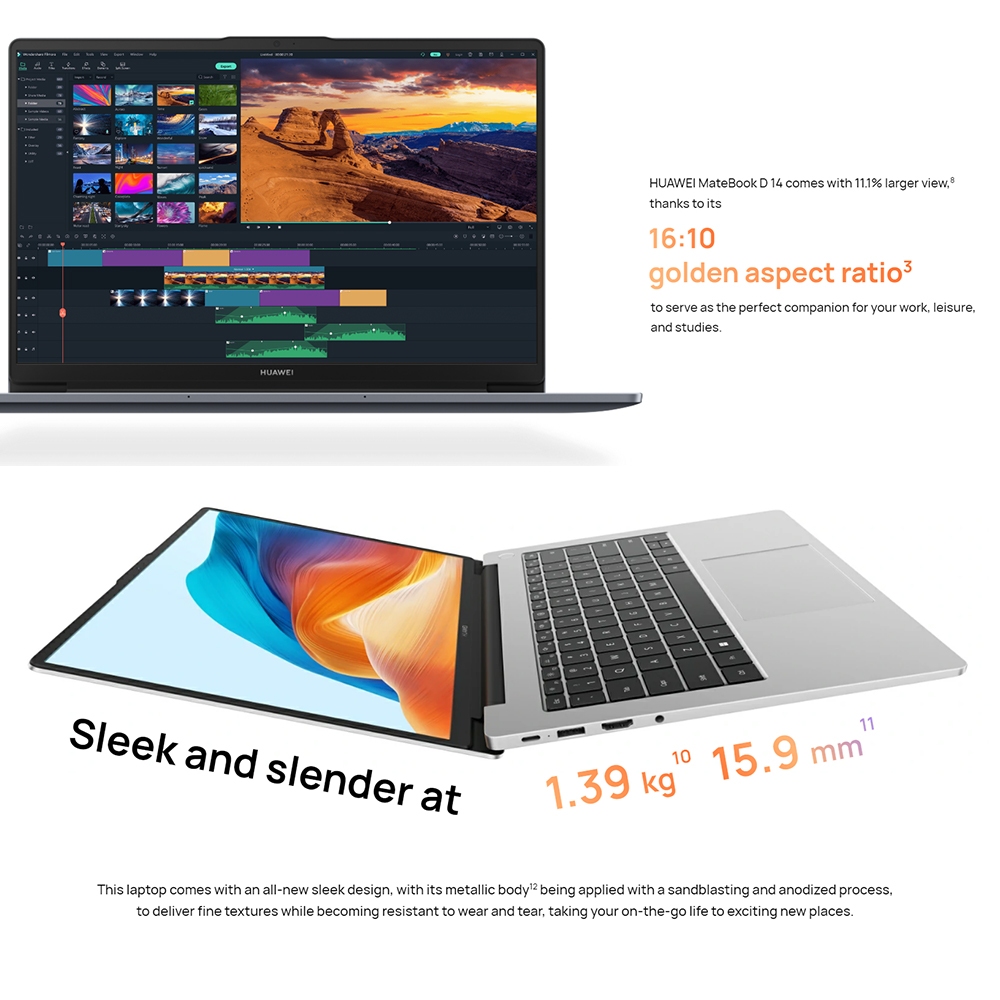 HUAWEI MateBook D 14 2023 Laptop | 12th Gen Intel® Core™ i3 | 8GB+256GB ...