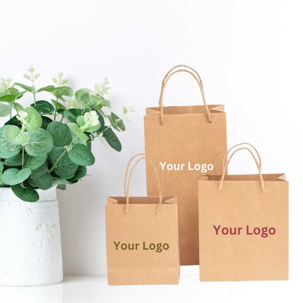 Customized Brown Paper Bag with handle Digital Print Your Design Logo Shopee Philippines