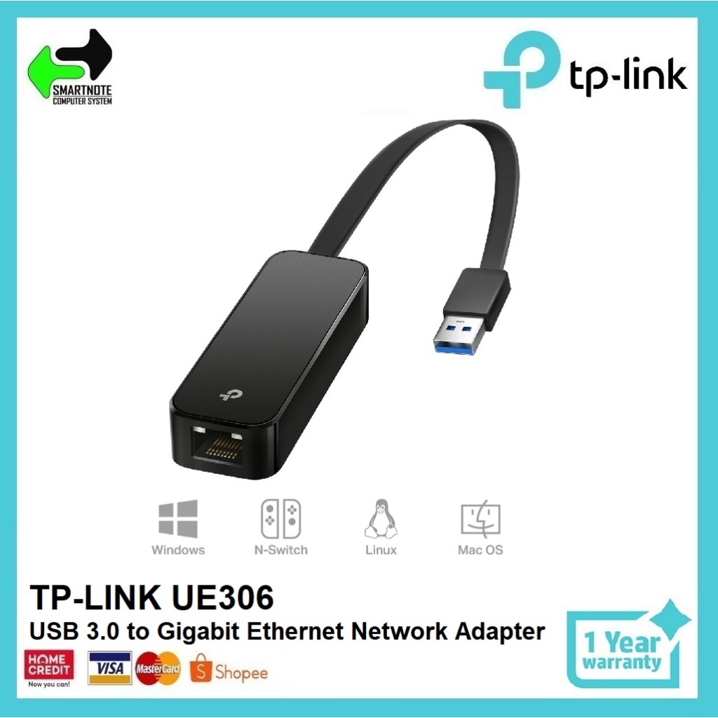 TP-Link UE306 USB 3.0 to Gigabit Ethernet Network Adapter | Windows, N ...