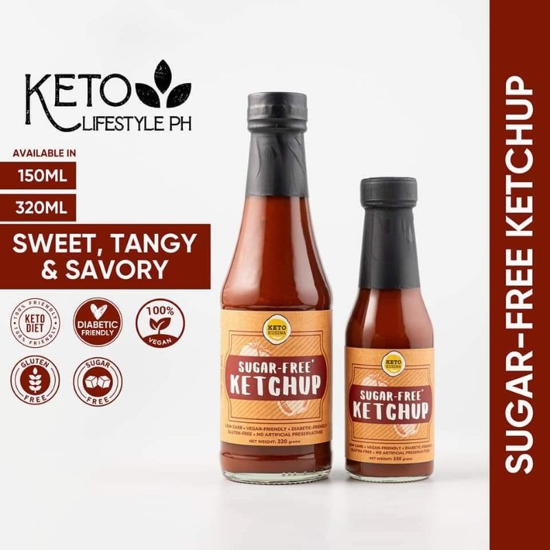 KETO SugarFree Ketchup 150m/320ml (GlutenFree/Diabetic Friendly/No