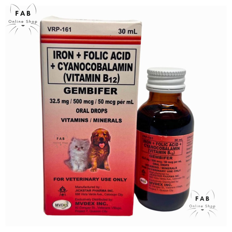 30ml Gembifer with Iron, Folic Acid and Vitamin B12 for Blood