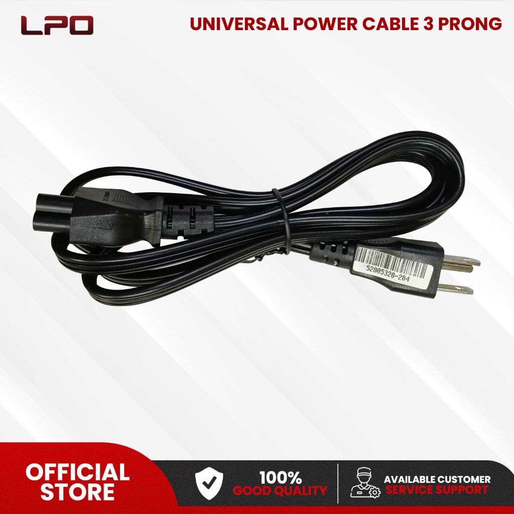 LPO Universal Power Cord For Laptop Adapter 3 Prong | Shopee Philippines