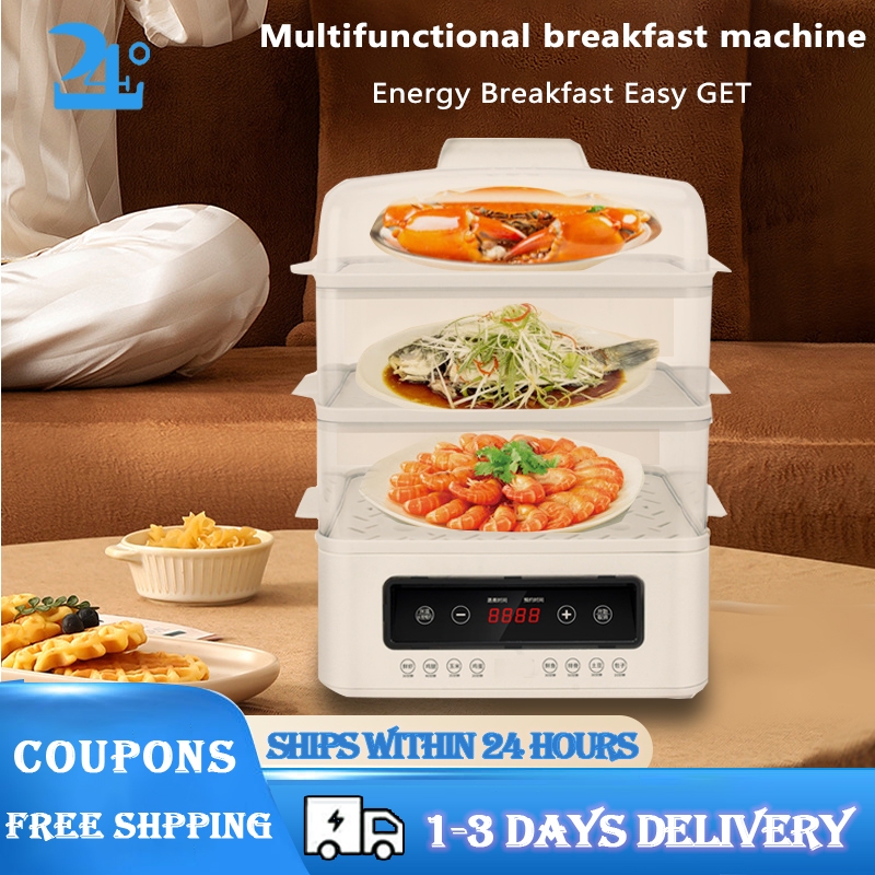 Curated visual reference: Commercial Breakfast Machines For High Rise Reference: Three Layers Of Egg Steamer Multi Function Small Breakfast Machine