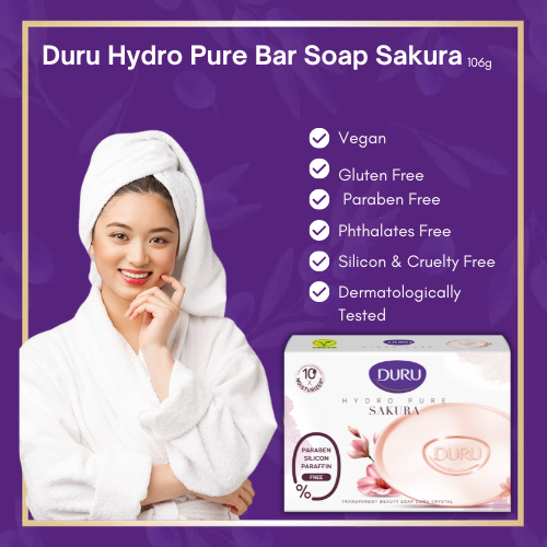 Duru Hydro Pure Bar Soap Sakura 106 gr (paraben-free, silicon-free ...