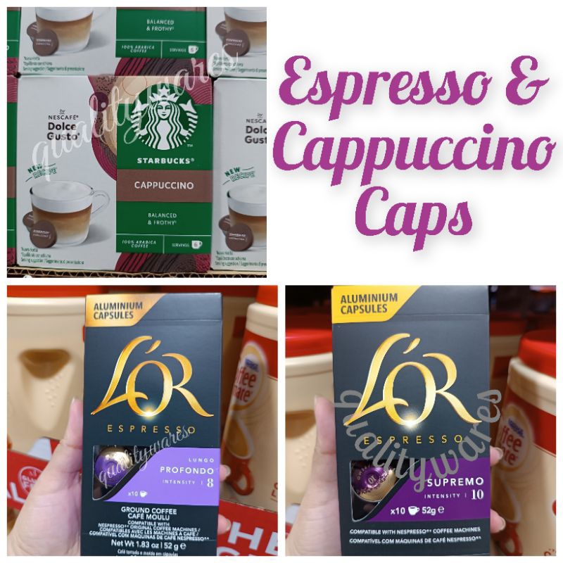 Lor Espresso (Supremo, Lungo Profondo) & Starbucks (Cappuccino, Caramel