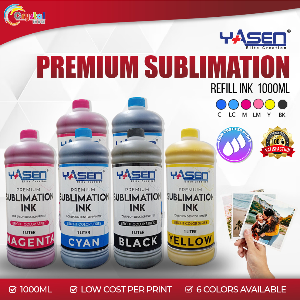 Yasen Sublimation Ink 1000ml [for Printer | Cyan| Magenta| Yellow ...