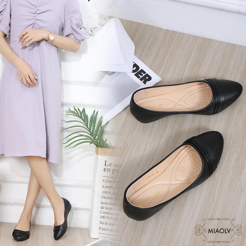 GBB 1 inch wedge Black shoes for women with heelsCasual shoes office ...