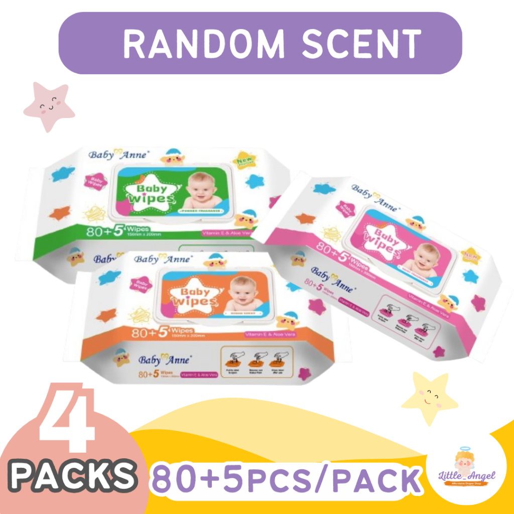 Little Angel RANDOM SCENT WIPES 4 Packs by 85 Sheets | Shopee Philippines