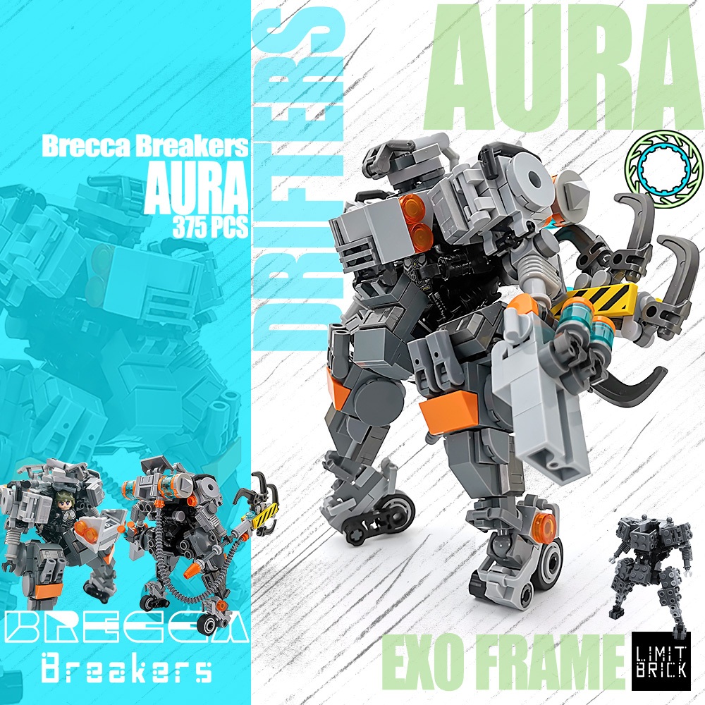 Brecca Breakers Aura Drifters Building Blocks MOC Brick Robot Mech ...