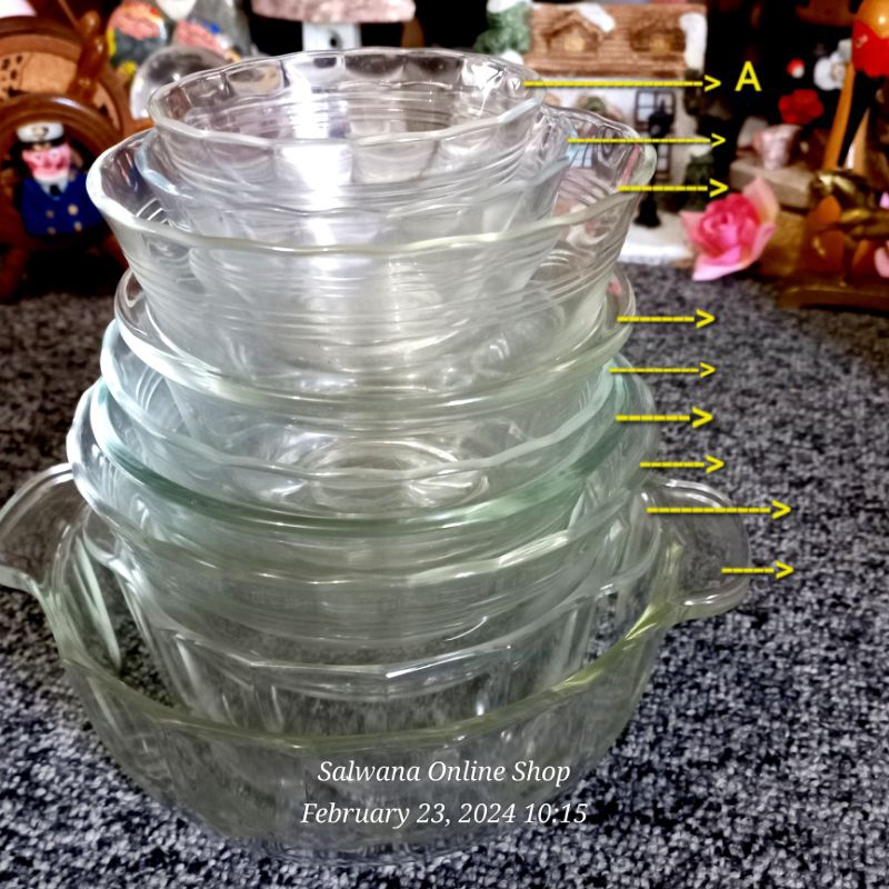 IWAKI PYREX JAPAN USA CORNING MICROWAVABLE GLASS BOWLS • MINI BOWLS