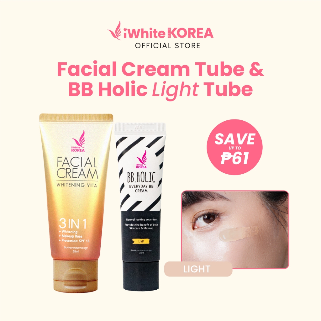 iWhite Korea Facial Cream 65ml and iWhite Korea BB Holic Light 25ml Mix