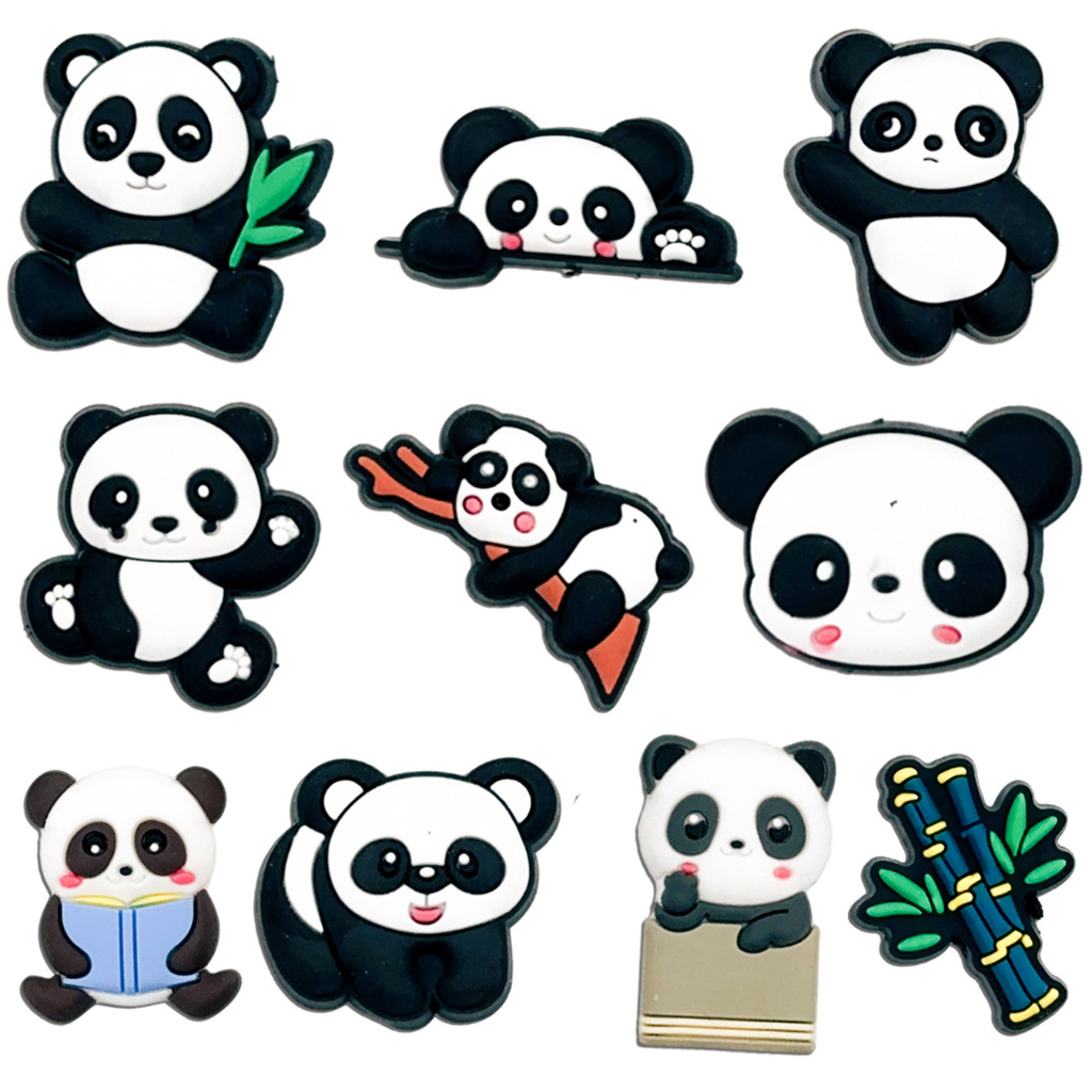 10pcs Panda Jibbitz Set Charms Crocs Design Jibbitz Pins Jibbitz for