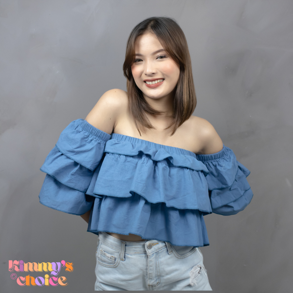 Kimmy s Choice Olivia Korean Style Ruffled Layered Off Shoulder Top
