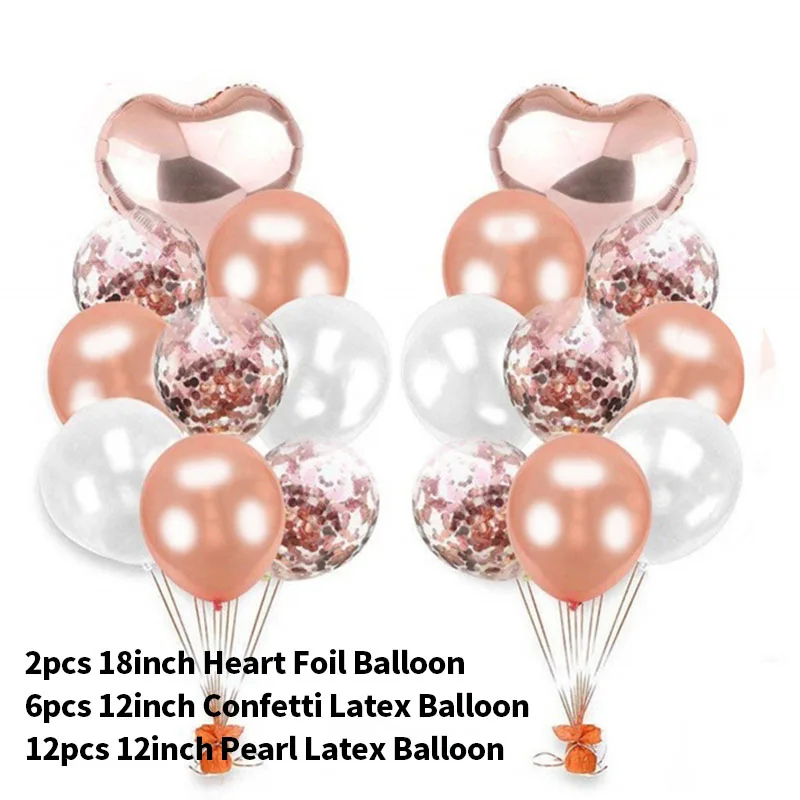 Rose Gold Happy Birthday Party Decorations Balloon Kids Boy Girl ...