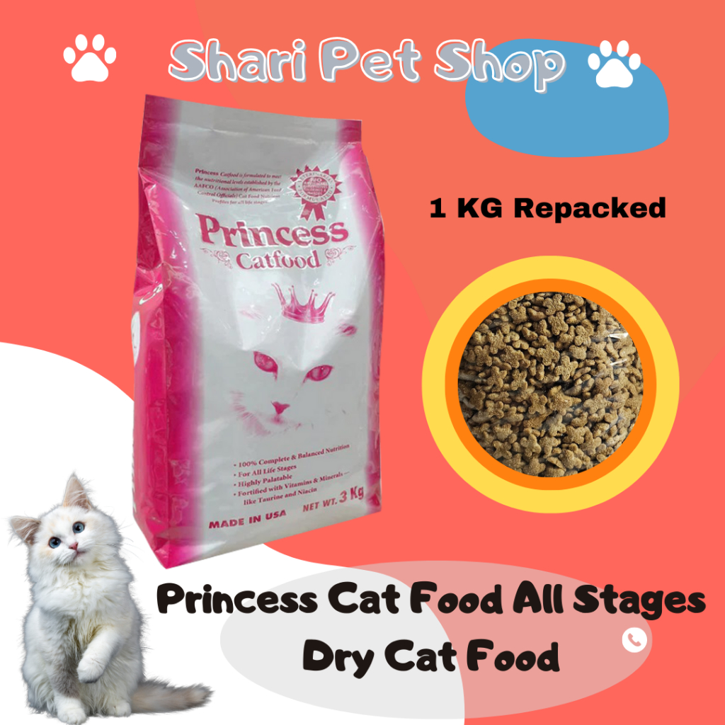 Princess Cat Food All Stages Dry Cat Food (REPACKED) 1KG | Shopee ...