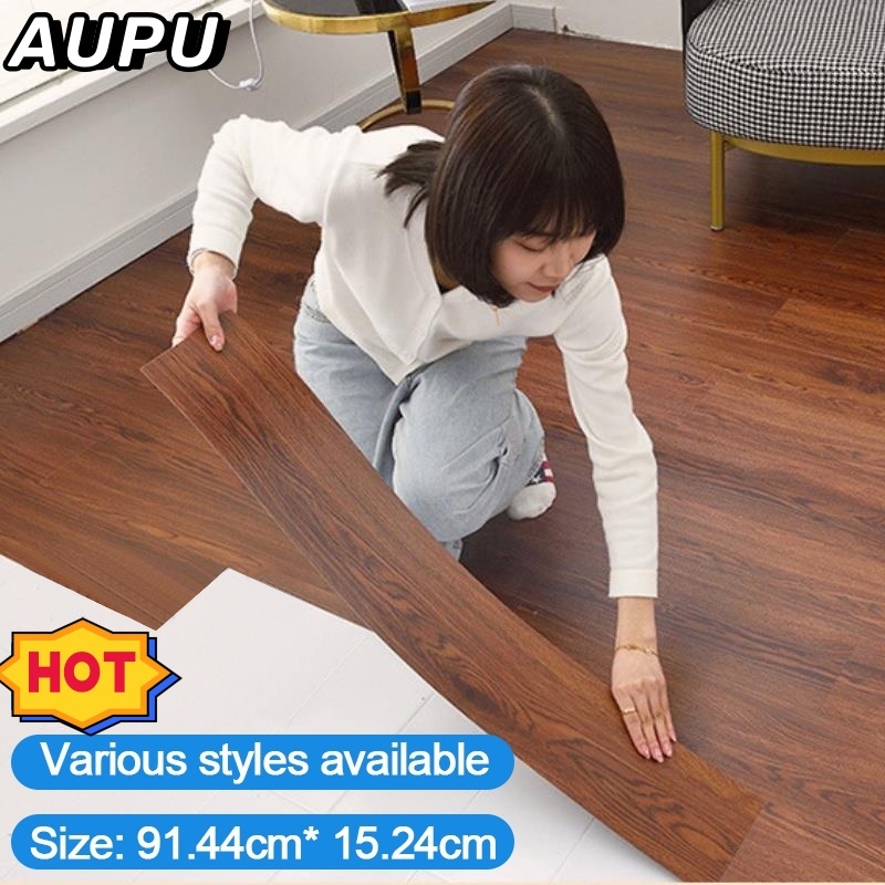 Aupu Floor Stickers 36pcs 1.5mm thick Wooden Design 91X15 cm Vinyl ...