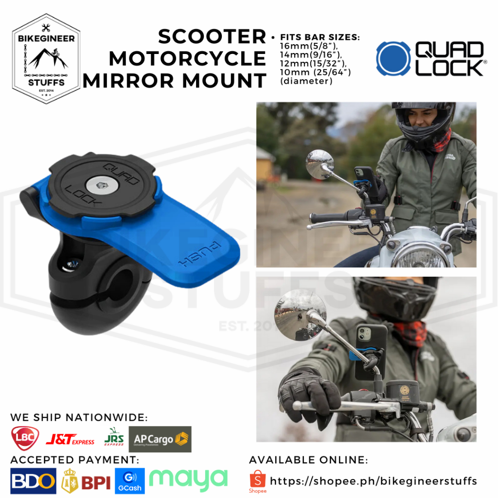 Quad Lock Motorcycle/Scooter Mirror Mount Shopee Philippines