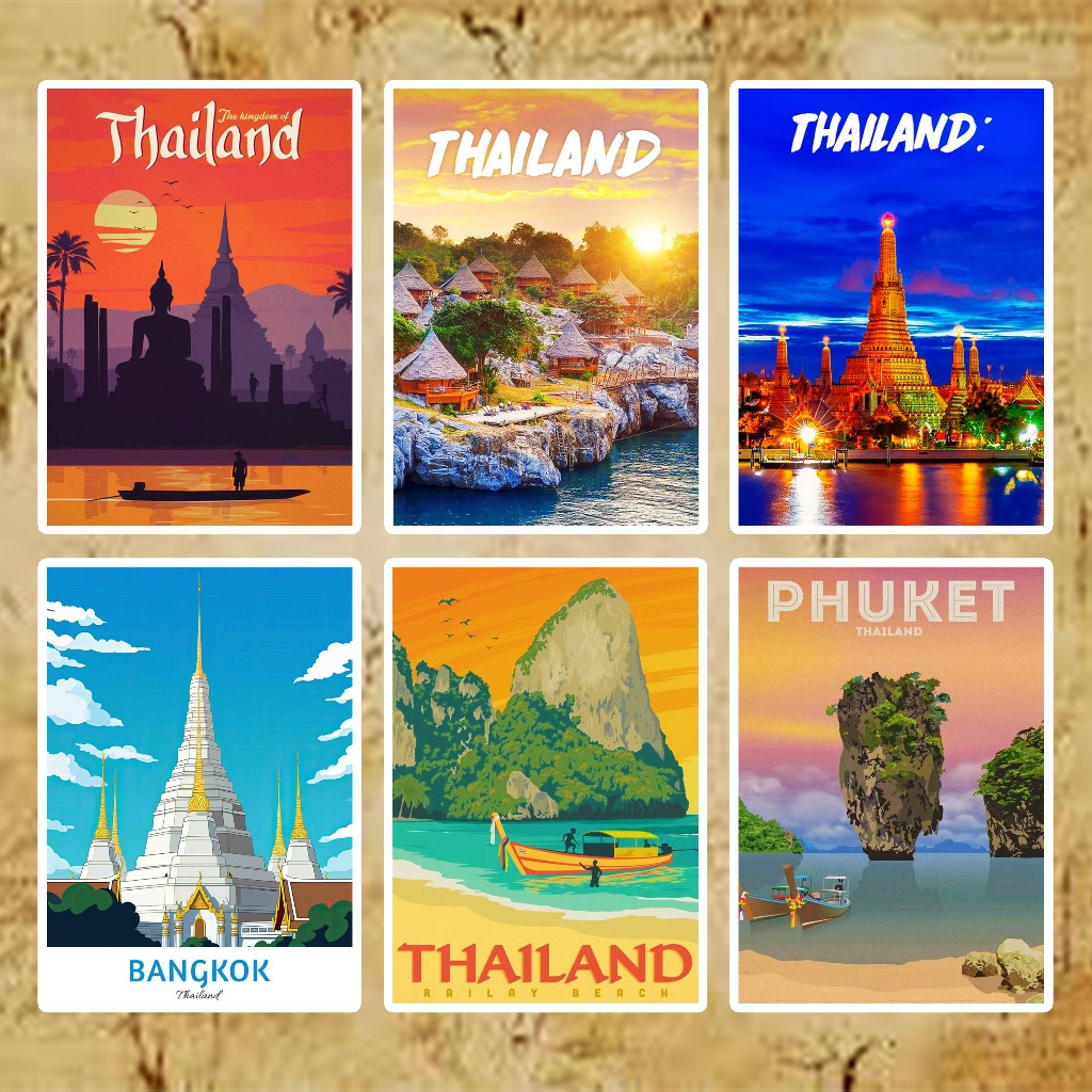 Thailand Travel Vintage Art Refrigerator Magnet - 2.5 X 3.5 Inch Souvenir Decoration