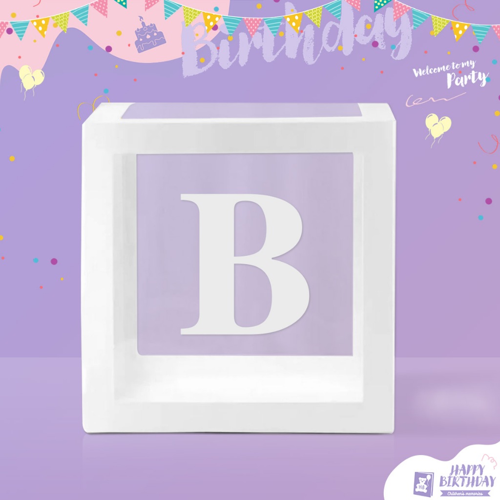 White Letters DIY Name Combination Birthday Box Gender Reveal Party ...