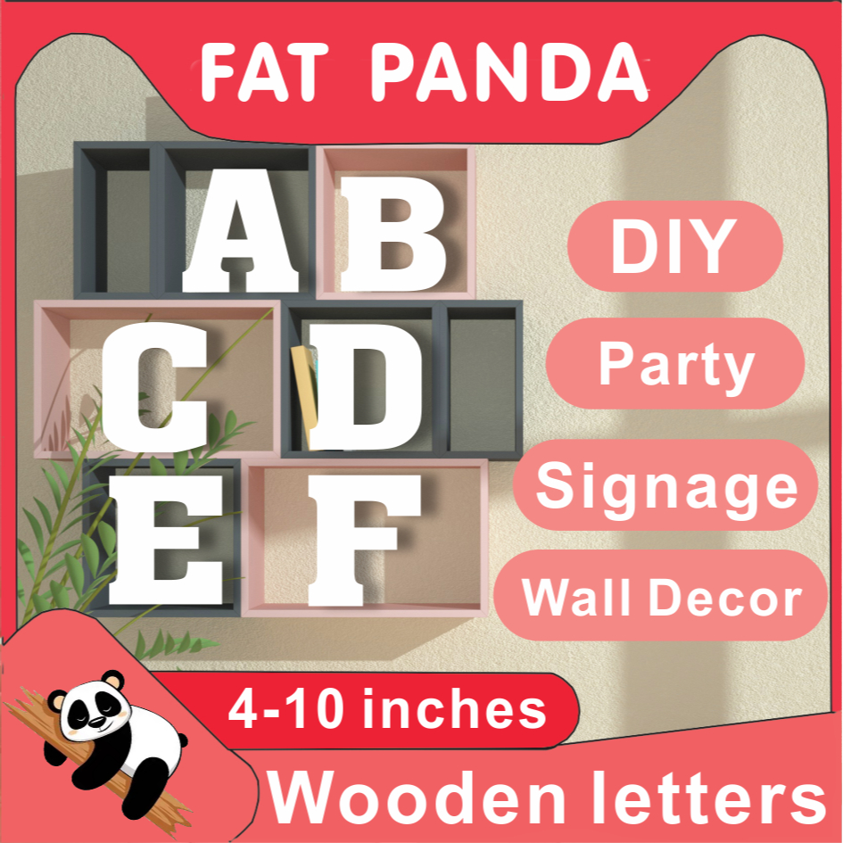 WOODEN LETTERS 8INCH 1OINCH LETTERS DIY FOR SIGNAGE BIRTHDAY WEDDING ...