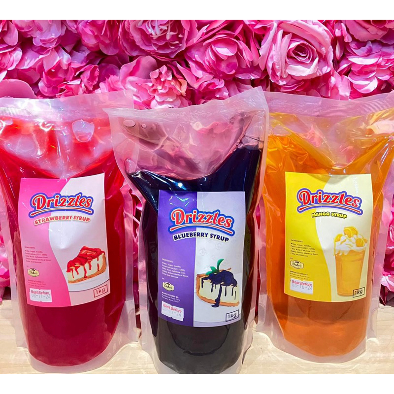 Drizzle syrup 1kg Mango Strawberry Blueberry | Shopee Philippines