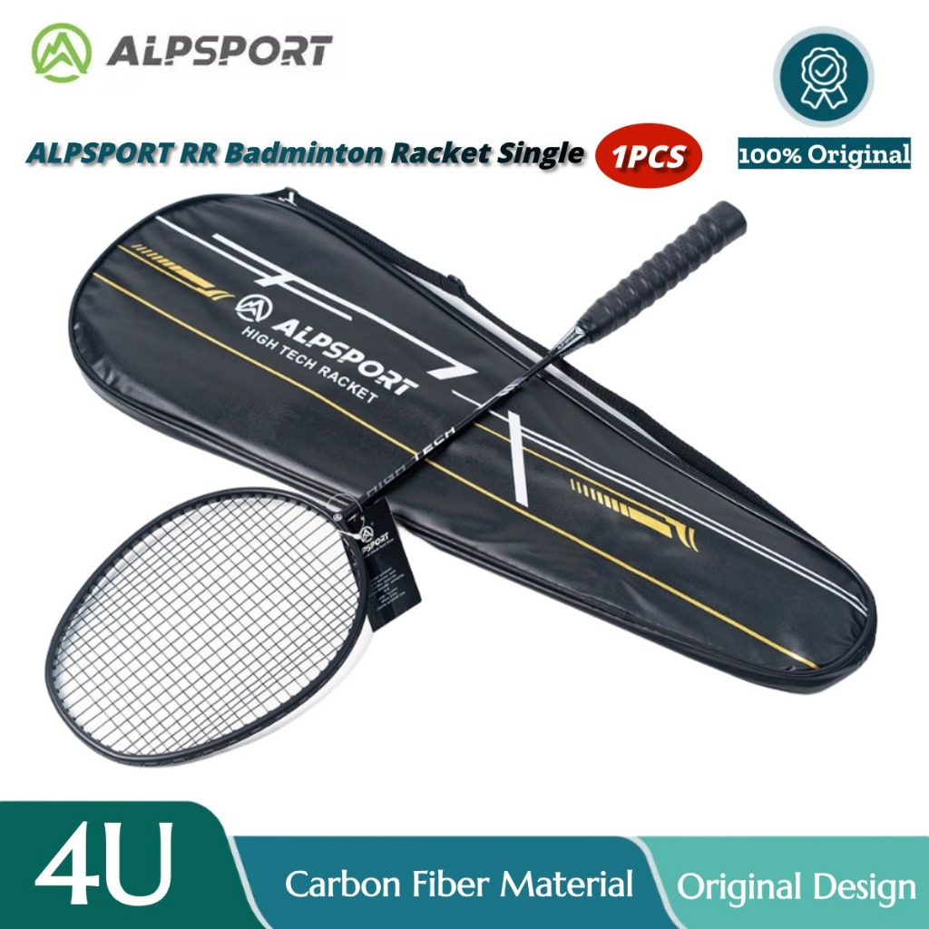 ALPSPORT RR 4U 25LBS G5 Badminton Racket Original Single Carbon Fiber ...