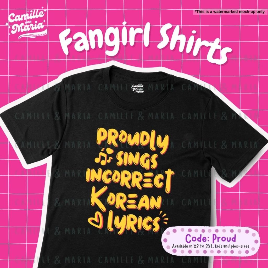 Proudly Sings Incorrect Korean Lyrics Shirt (round neck, polycotton