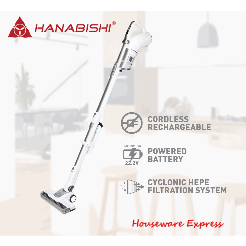 Hanabishi Hvc 50wht White Cordless Vacuum Cleaner Hvc50wht Houseware