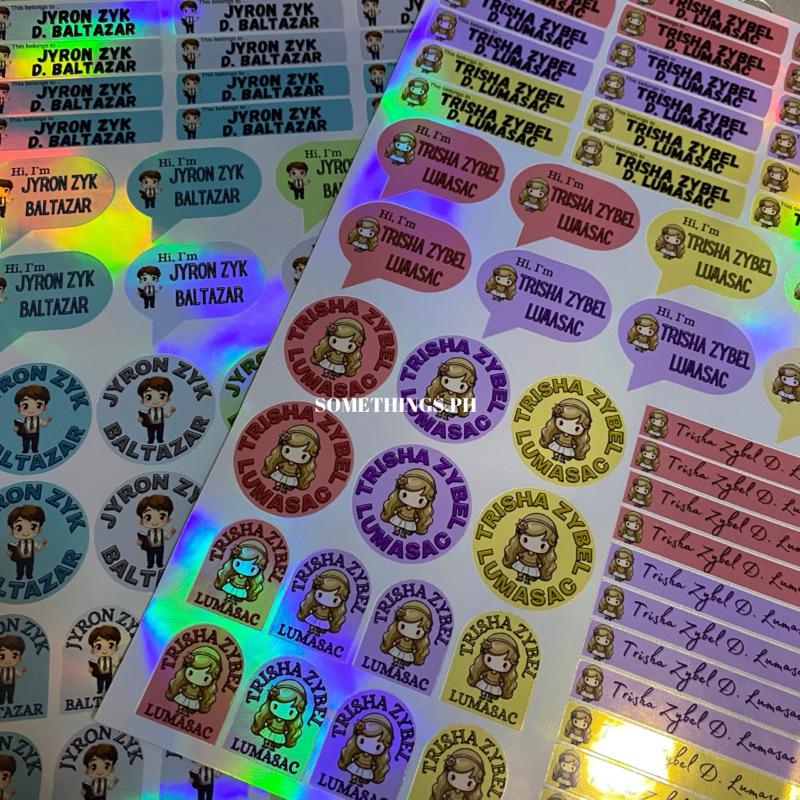 Personalized Name Holo Sticker/Label (SomeThingsPH Prints) | Shopee ...
