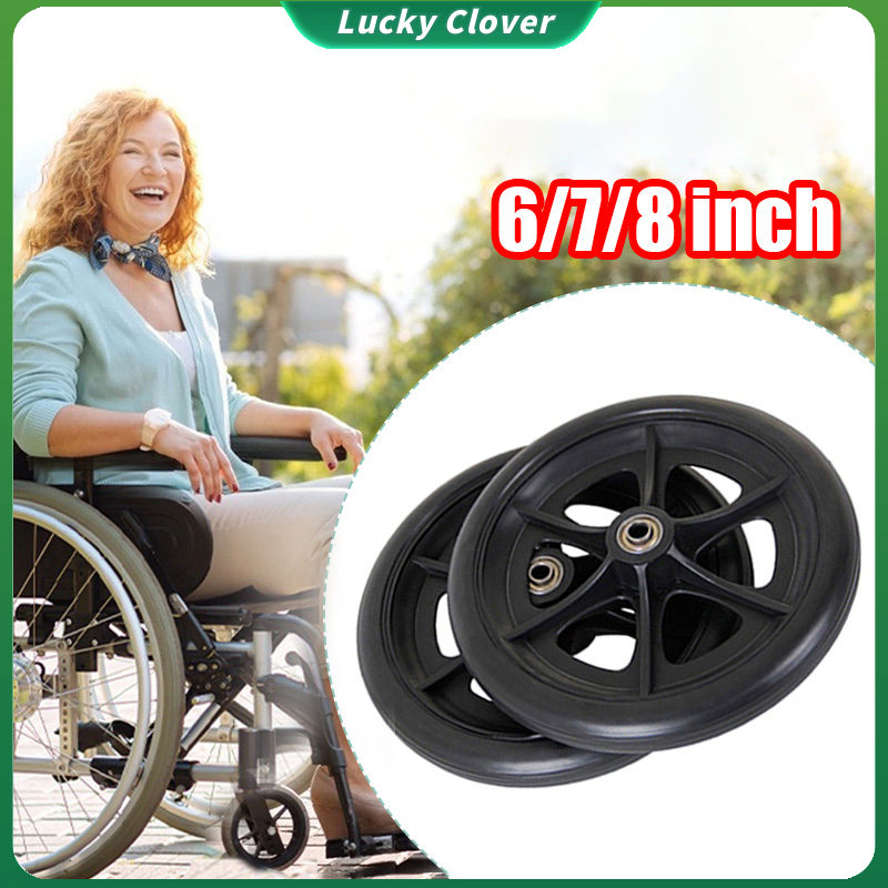 6/7/8 inch Wheelchair Front Wheels Replacement Solid Tire Wheelchair ...