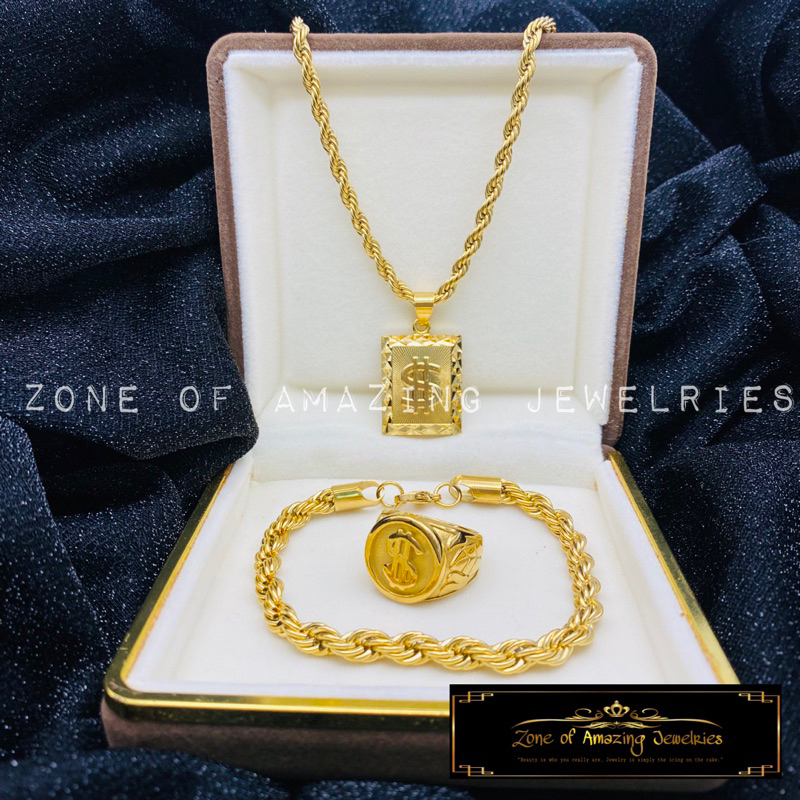 zoaj.ph 3in1 Mens Jewelry Set - Mens Necklace, Bracelet and Ring ...