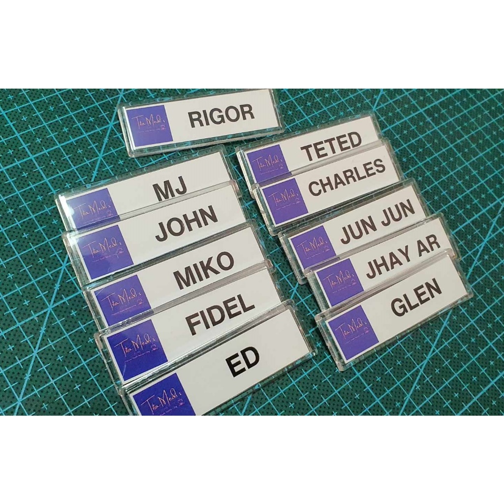 Customized Name Tags/Badge Acrylic Insert Photo/Print out | Shopee ...