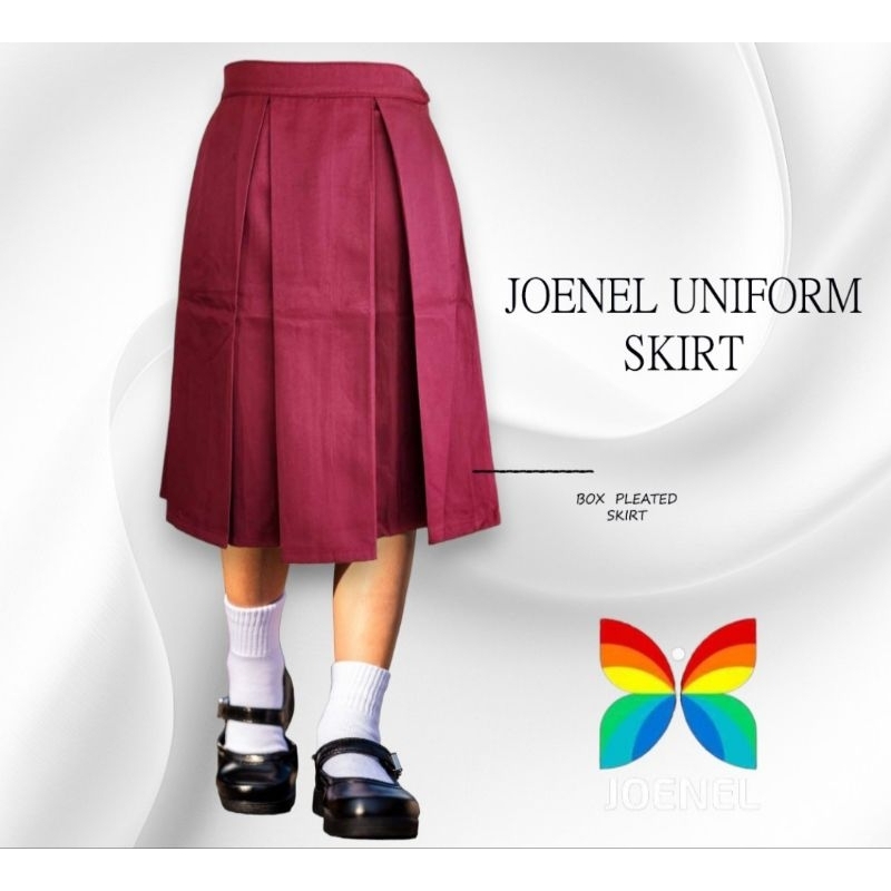 JOENEL SCHOOL UNIFORM MAROON SKIRT BOX PLEATS PEACH TWILL Shopee Philippines