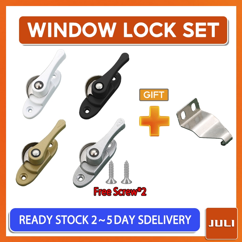 (Two Free Screw) Crescent Window Lock 798 Series With Hook For Sliding ...