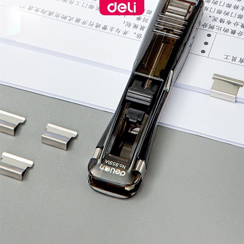 Deli Handheld Paper Push Clip Dispenser Seamless Stapler Portable 8591F ...