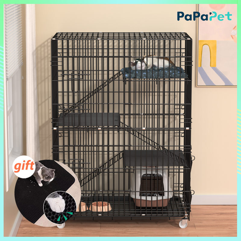 Cat Crate 4 Tiers Extra Space Collapsible Sturdy Pet Crate Pet