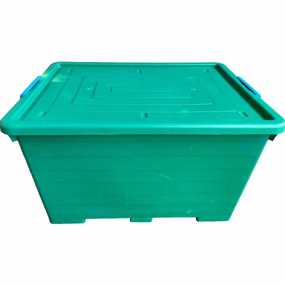 STORAGE BOX 160L GREEN Storage box Heavy Duty with wheels and handle ...