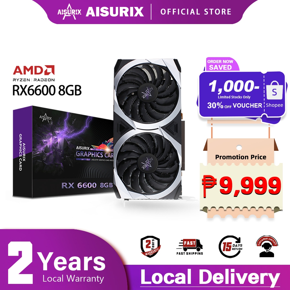 AISURIX Graphics Card AMD Radeon RX 6600 8GB GDDR6 Video Card 100% New ...